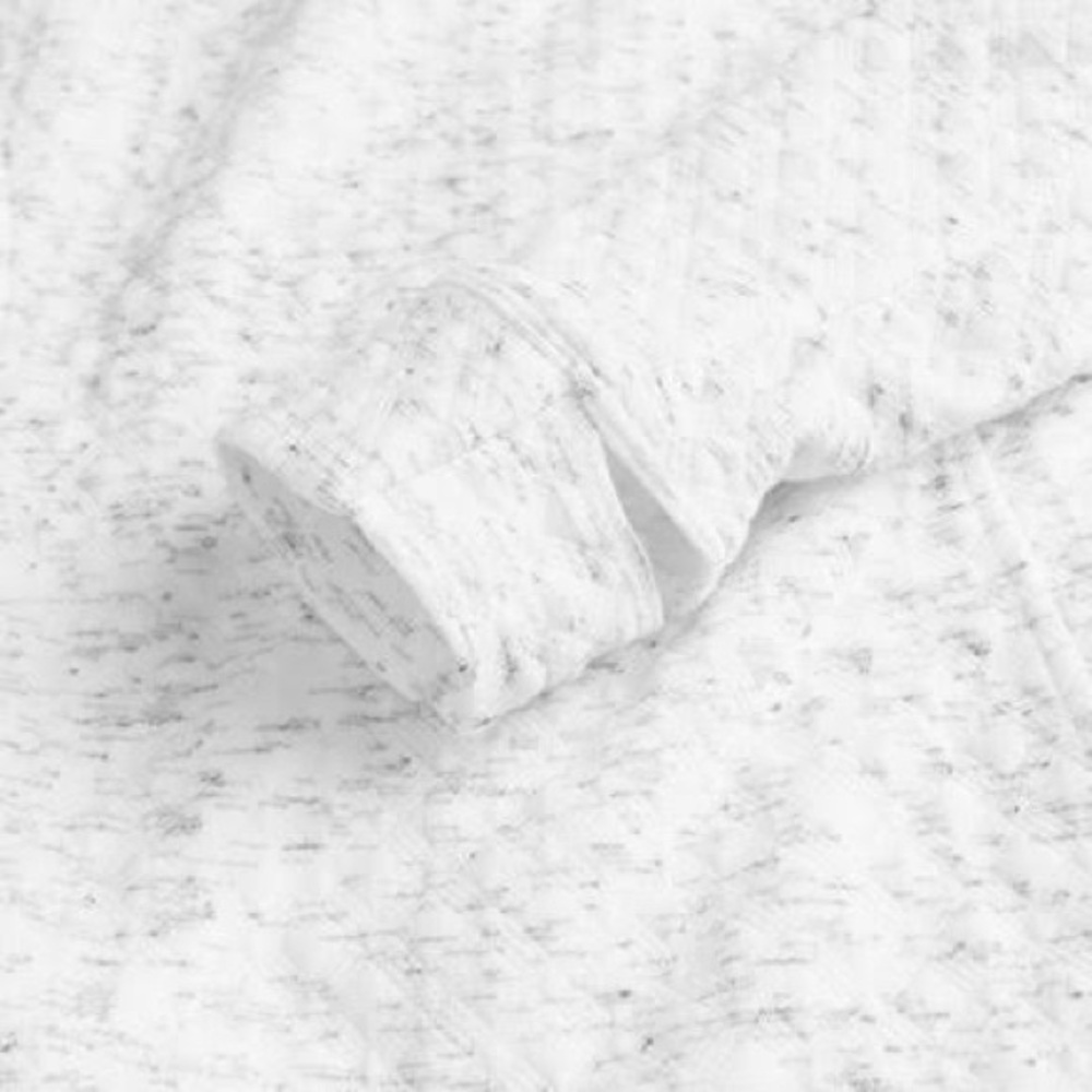 Stoic quilted popcorn knit pullover, ski, hiking gorpcore sweatshirt white cream - Picture 7 of 16